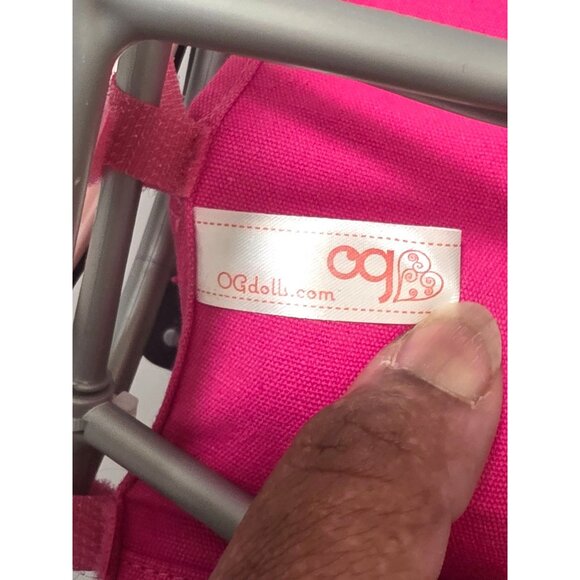 OG DOLL Pink Doll Wheelchair With Black Handles & Footrests - Picture 6 of 10